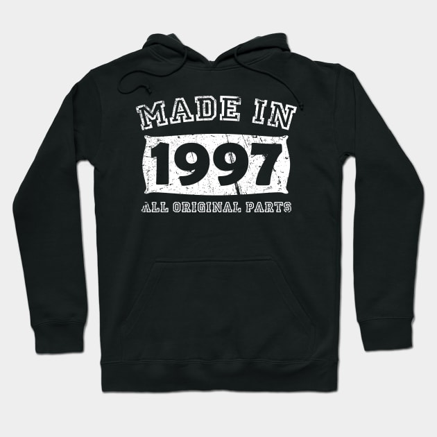 Made 1997 Original Parts Birthday Gifts distressed Hoodie by star trek fanart and more